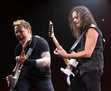 James Hetfield Kirk Hammett of Metallica Prudential Center Newark NJ
